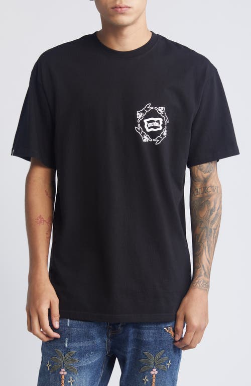 Icecream Dogs Cotton Graphic T-shirt In Black