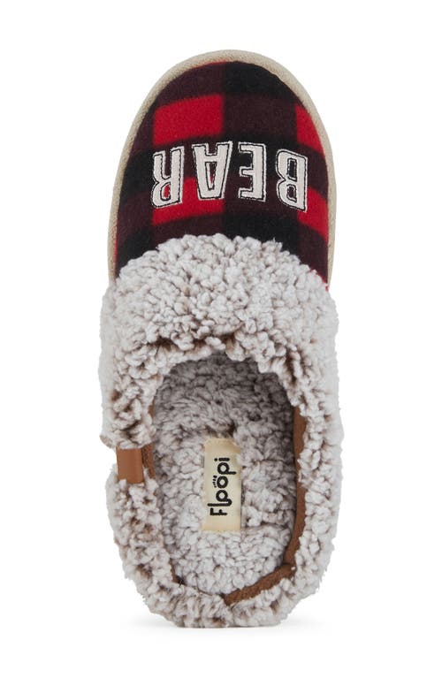 Floopi Mama Bear Faux Shearling Lined Slide Slipper In Red