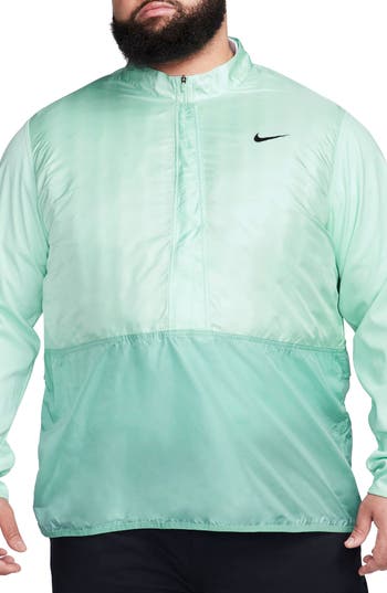 Nike Therma-fit Adv Repel Water Repellent Half Zip Golf Jacket In Jade Ice/mineral/black