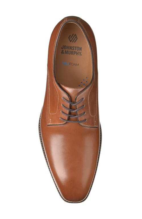 Johnston & Murphy Sullivan Plain Toe Derby In Tan Italian Calfskin