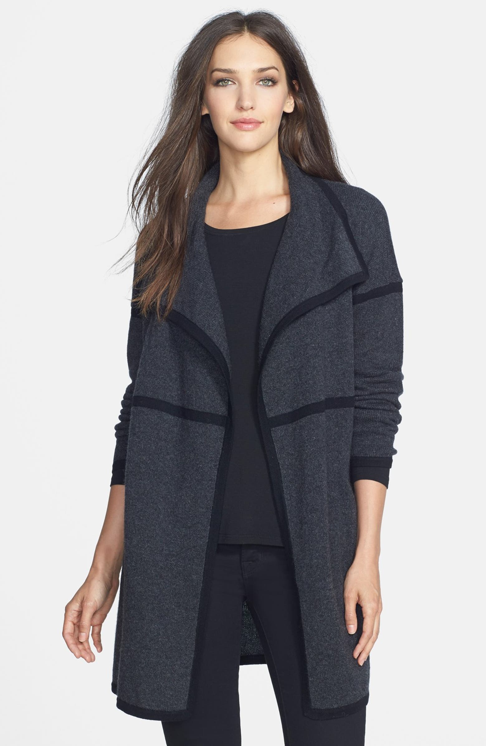 Eileen Fisher Long Cashmere Drape Front Cardigan | Nordstrom