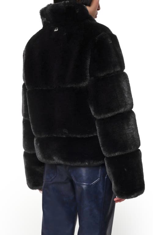 Shop Apparis Sai Short Recycled Polyester Pluche™ Faux Fur Coat In Noir