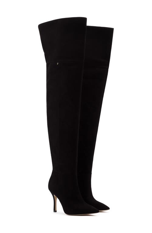 Larroudé Kate Pointed Toe Over The Knee Boot in Black