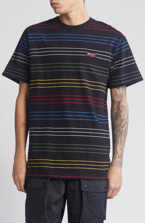 ICECREAM New Jersey Stripe Cotton T-Shirt Black at Nordstrom,