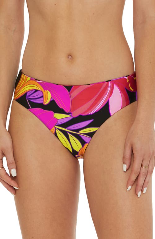 Solar Floral Reversible Hipster Bikini Bottoms in Pink