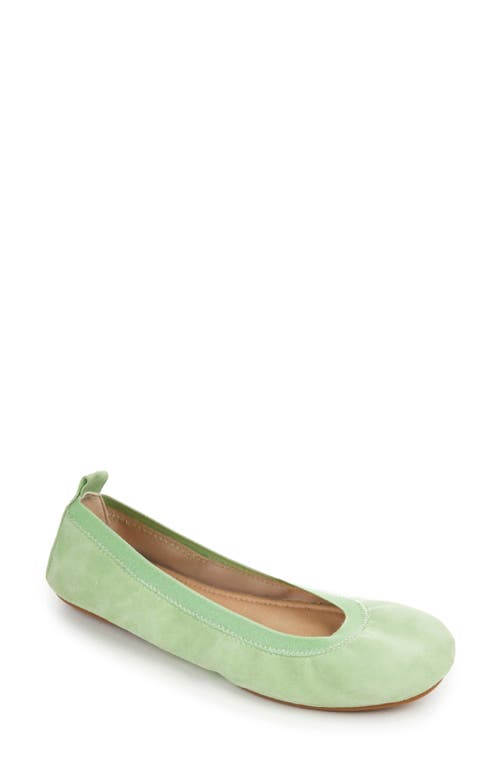 Yosi Samra Samara Ballet Flat In Cool Matcha Suede