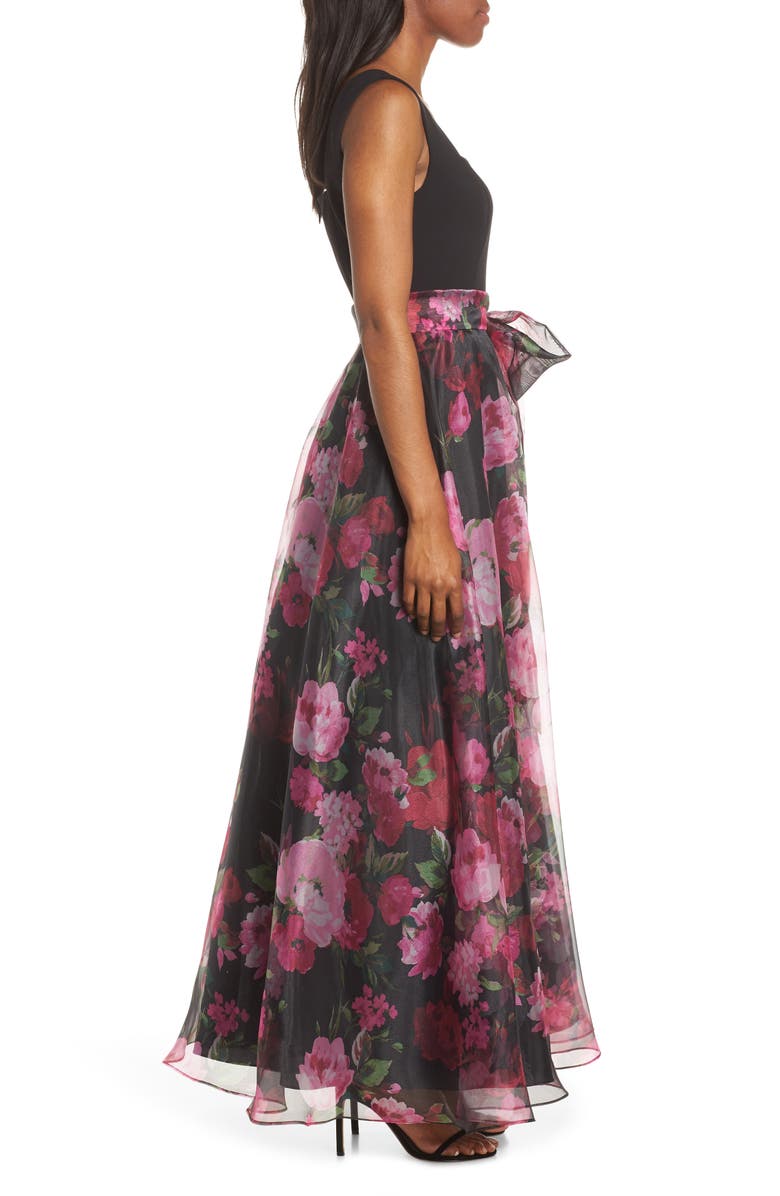 Eliza J Floral Organza Gown, Alternate, color, 