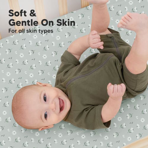Keababies Soothe Fitted Mini Crib Sheet In Daisies