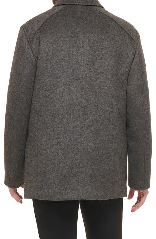 Shop Cole Haan Wool Blend Coat In Grey