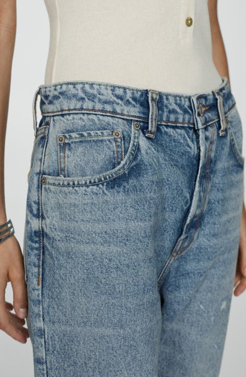 Shop Mango Baggy Straight Leg Jeans In Medium Blue