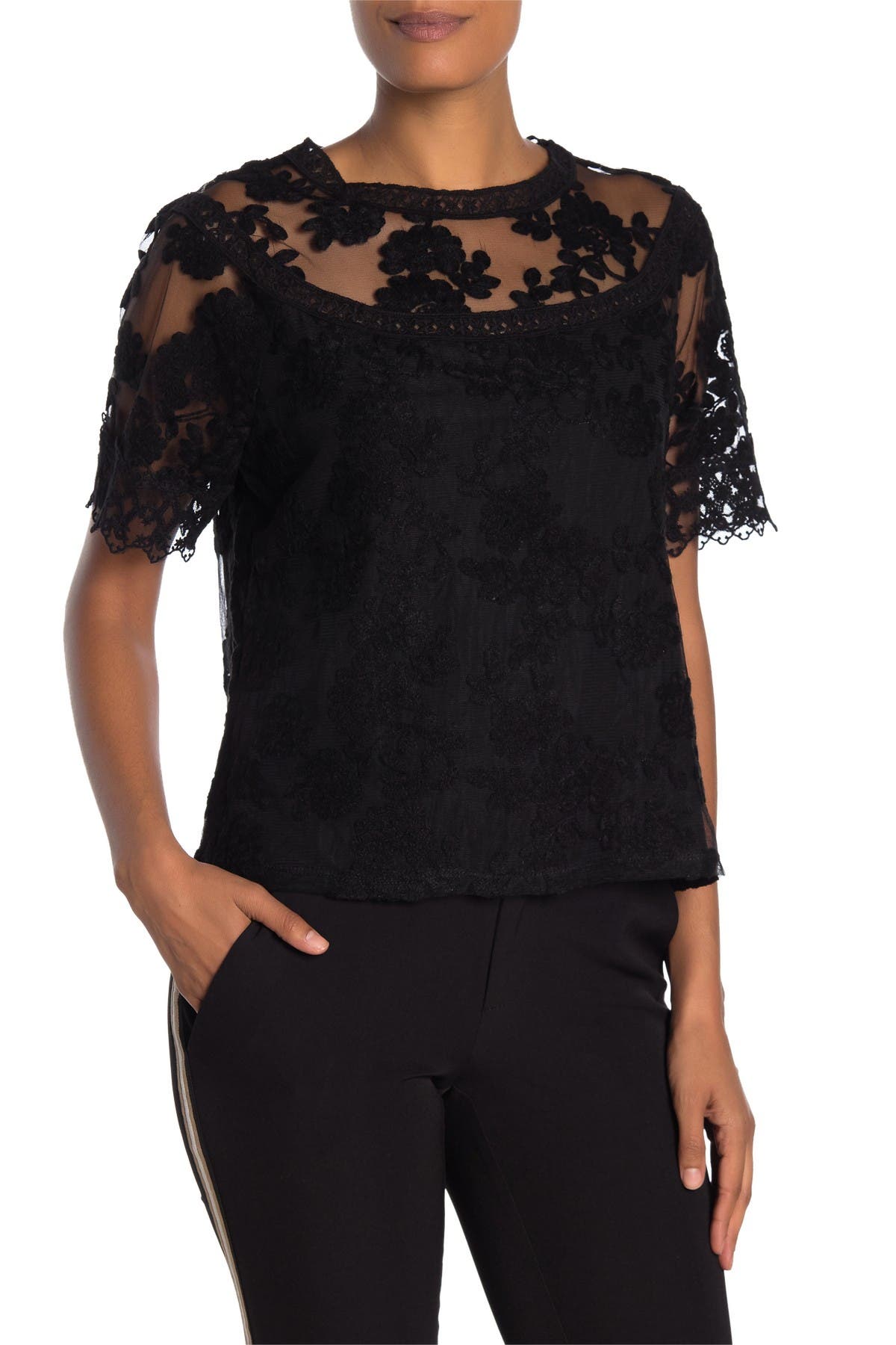 mesh and lace top