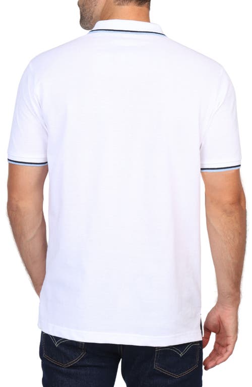 Tailorbyrd Micro Tipped Piqué Polo In White