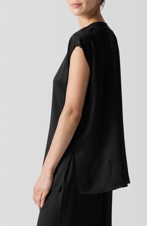 Eileen Fisher Silk Tunic Top In Black