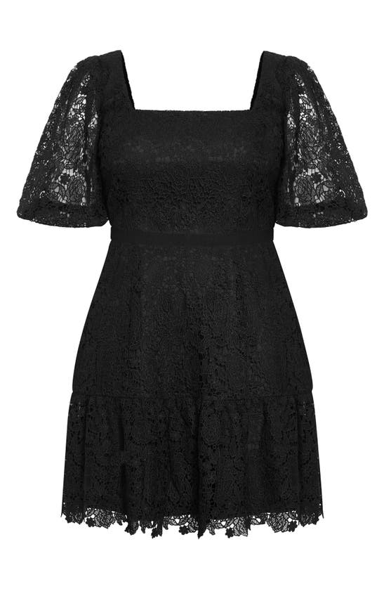 Shop City Chic Priscilla Lace Minidress In Black