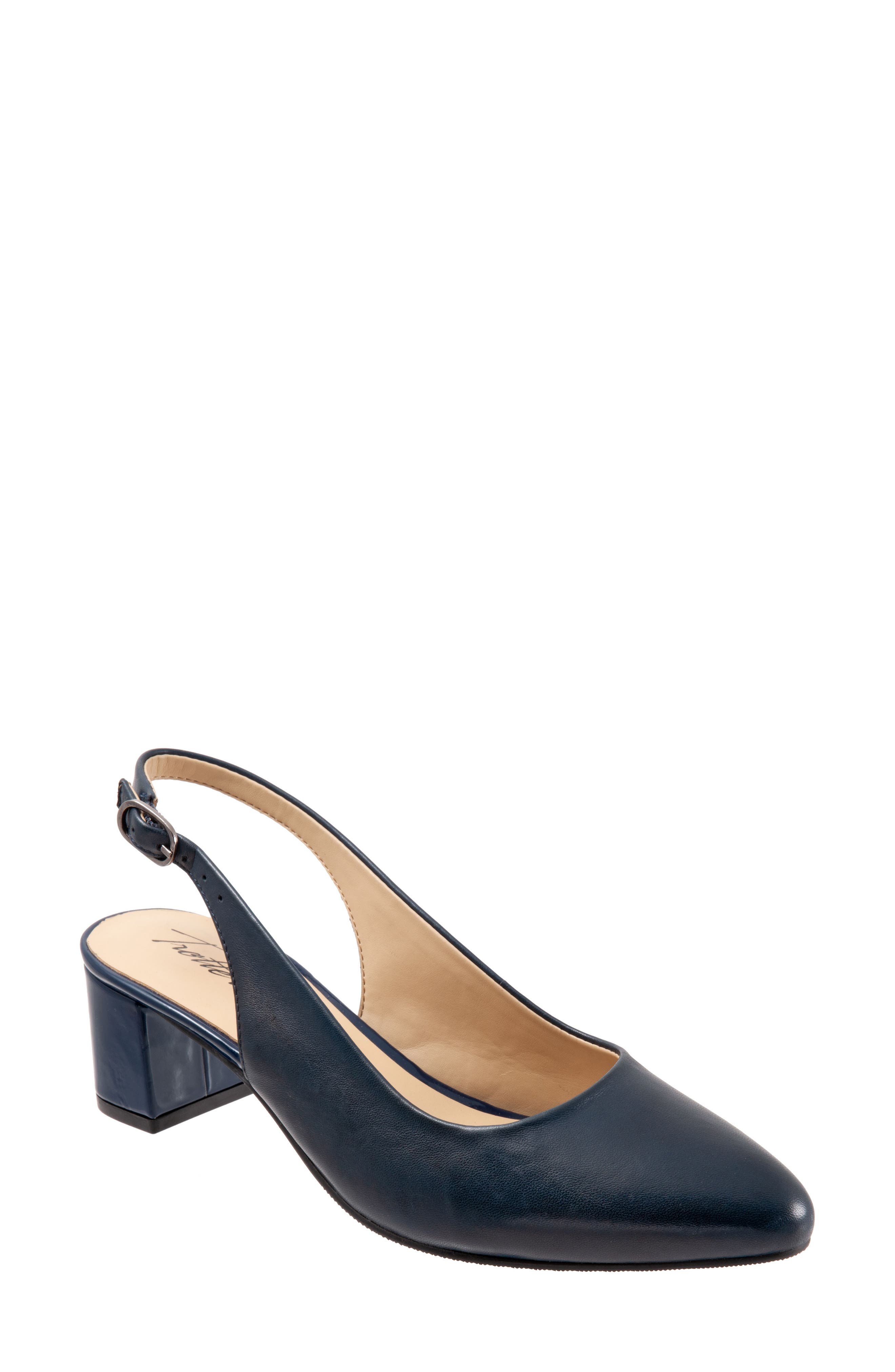 wide width navy blue heels
