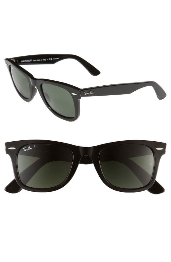 Shop Ray Ban Ray-ban 50mm Classic Wayfarer Polarized Sunglasses In Black Polarized