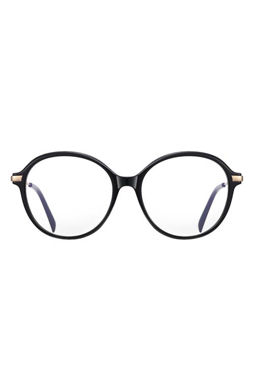 Fifth & Ninth Elsie 53mm Round Blue Light Blocking Glasses In Black