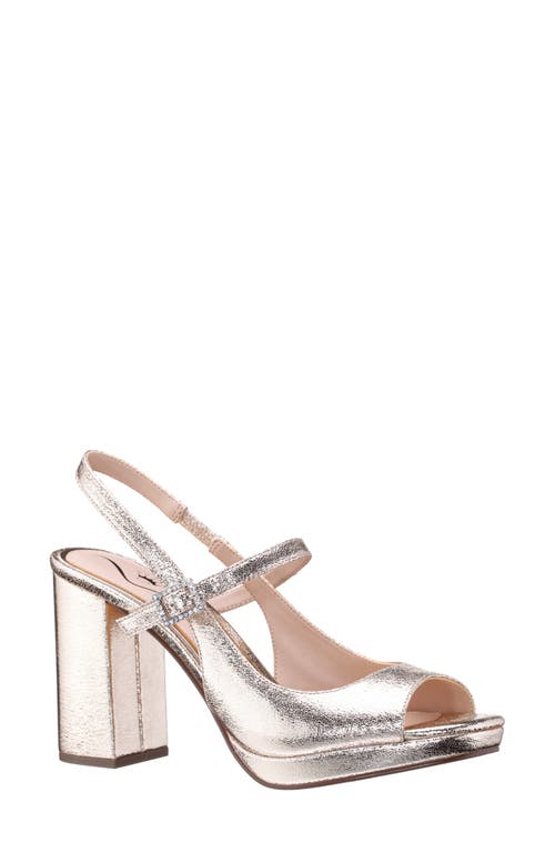 Nina Simeon Slingback Peep Toe Platform Sandal In Platino