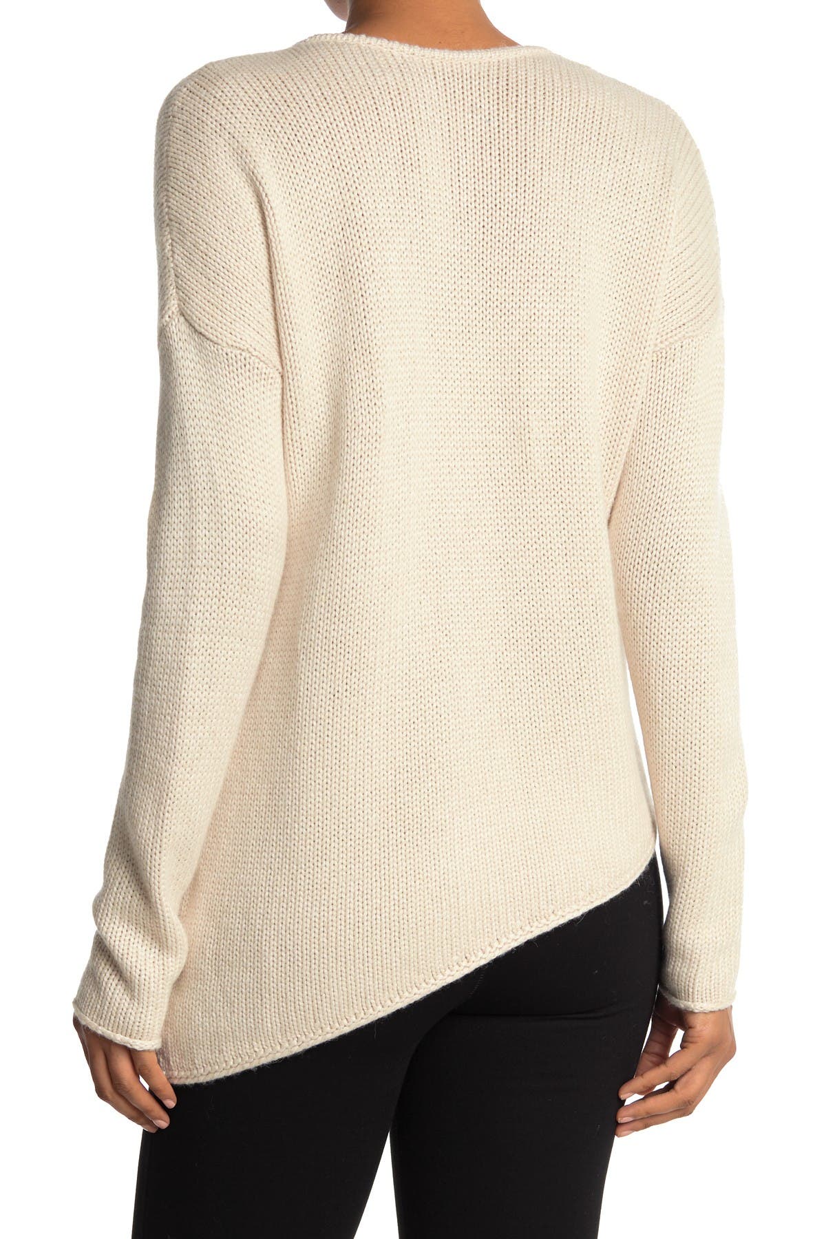 Helmut Lang Asymmetrical Hem Pullover Sweater In Open White10