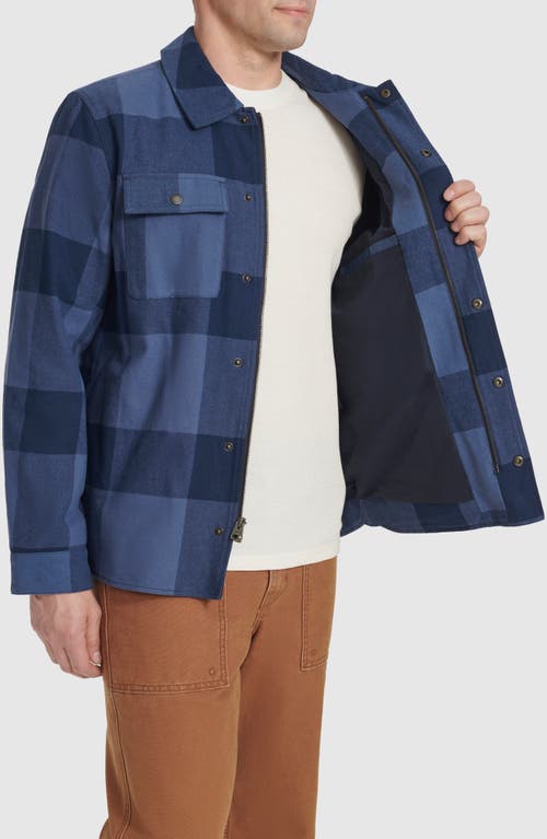 Shop Levi's Buffalo Check Water Resistant Flannel Shirt Jacket In Blue Plaid