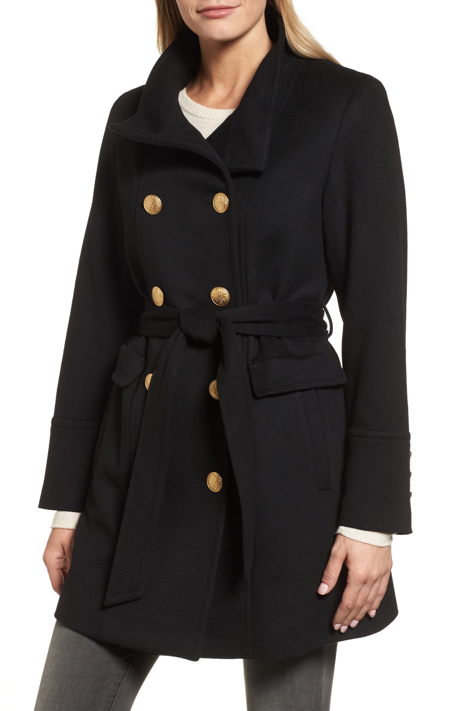 Sofia Cashmere Wool & Cashmere Blend Military Coat | Nordstrom