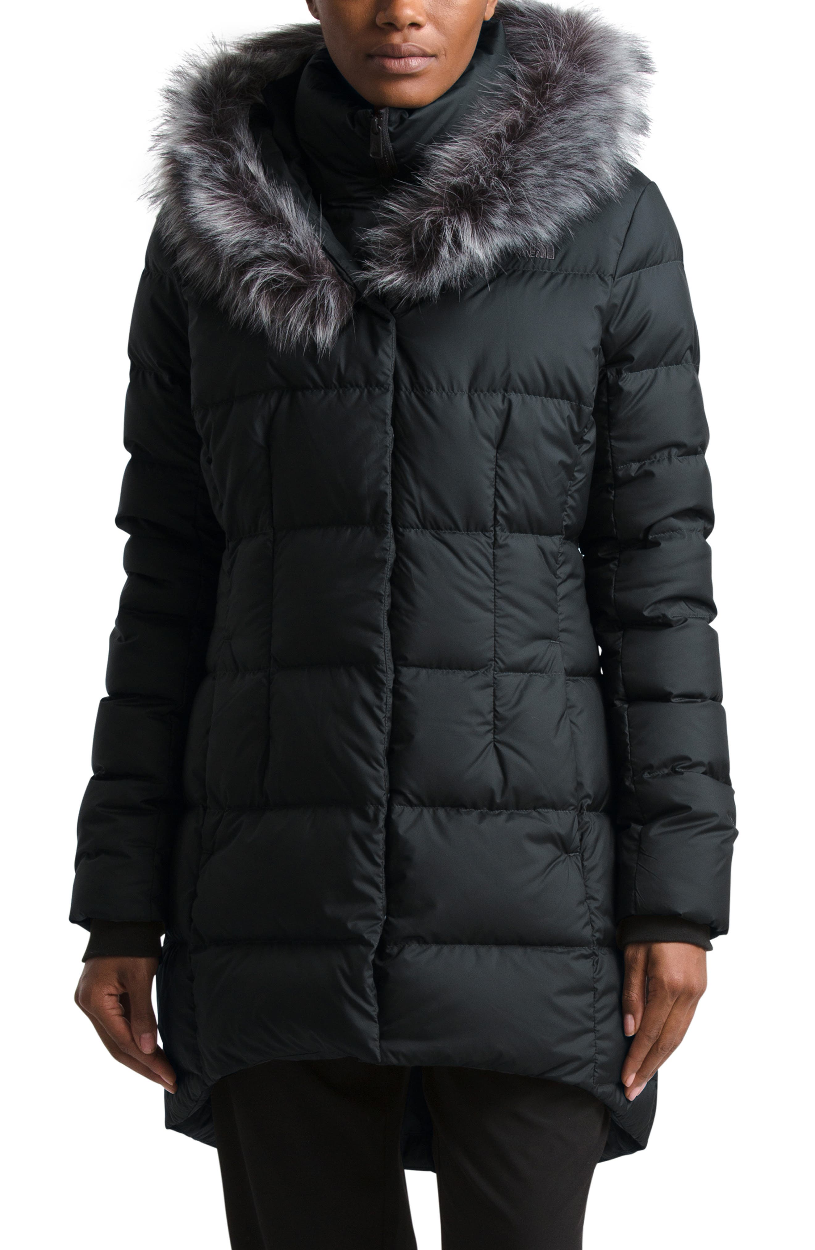 north face women's fur hooded down parkina