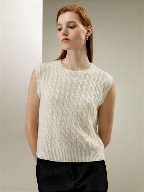 Lilysilk Sleeveless Cashmere Vest In White