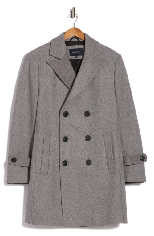 Braveman Double Breasted Coat In Light Grey