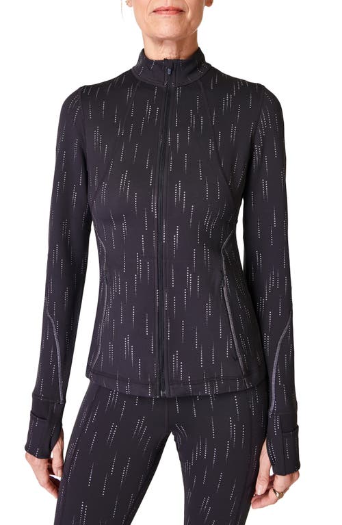 Sweaty Betty Reflective Running Midlayer Zip Jacket in Grey Sb Dissolve Reflective at Nordstrom, Size X-Small