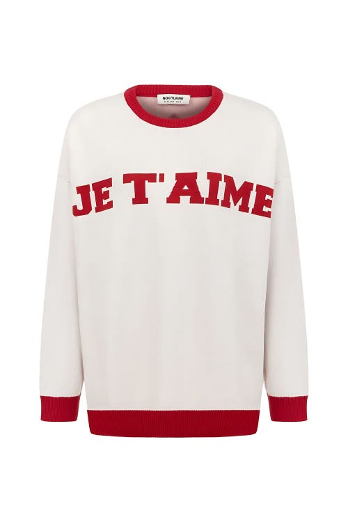 NOCTURNE NOCTURNE LOGO PRINTED KNIT SWEATER