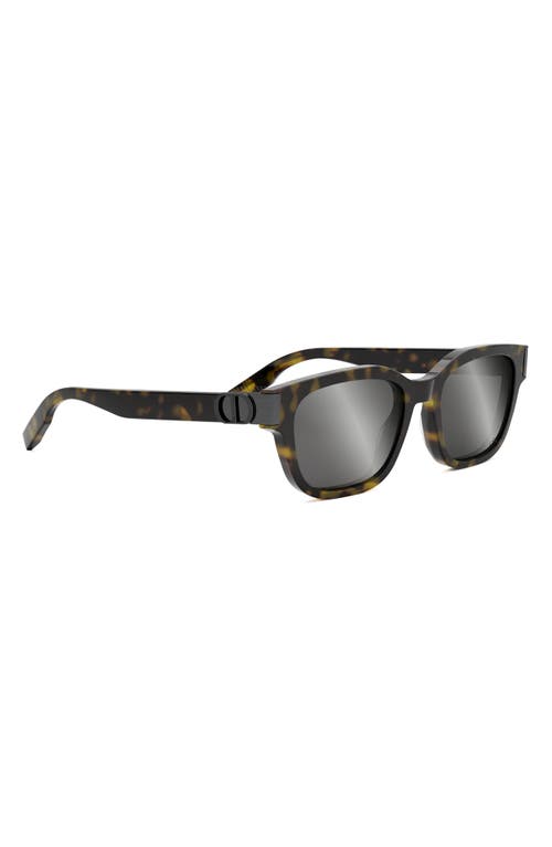 Shop Dior Cd Icon S1i 54mm Mirrored Geometric Sunglasses In Dark Havana/smoke Mirror