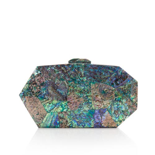Freya Rose Jaya Green  Clutch Bag In Iridescent Green Hue