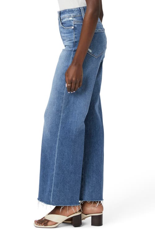 Shop Paige Anessa High Waist Raw Hem Wide Leg Ankle Jeans In Flamenco Distressed