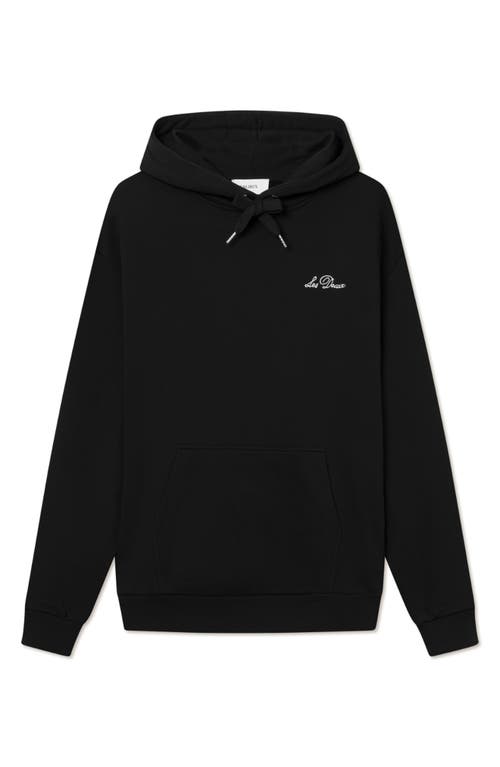 Shop Les Deux Drawstring Hoodie In Black/light Ivory