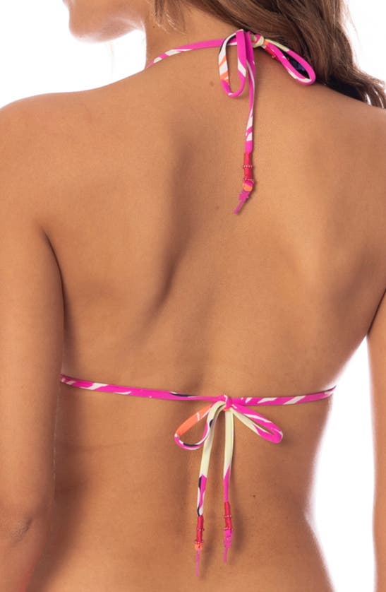 Shop Maaji Jungle Reef Nyla Reversible Triangle Bikini Top In Pink
