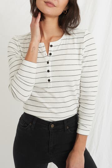 Marine Layer Striped Double Knit Henley Shirt Nordstrom Rack