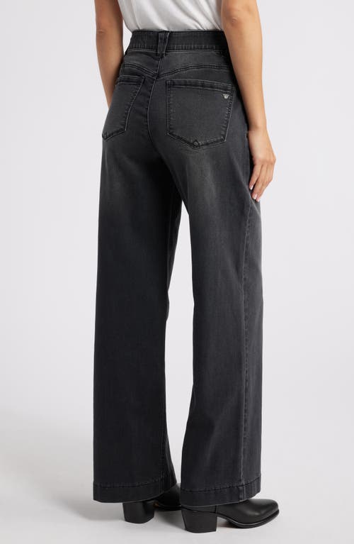 Wit & Wisdom Sam 'ab'solution High Waist Wide Leg Jeans In Washed Black