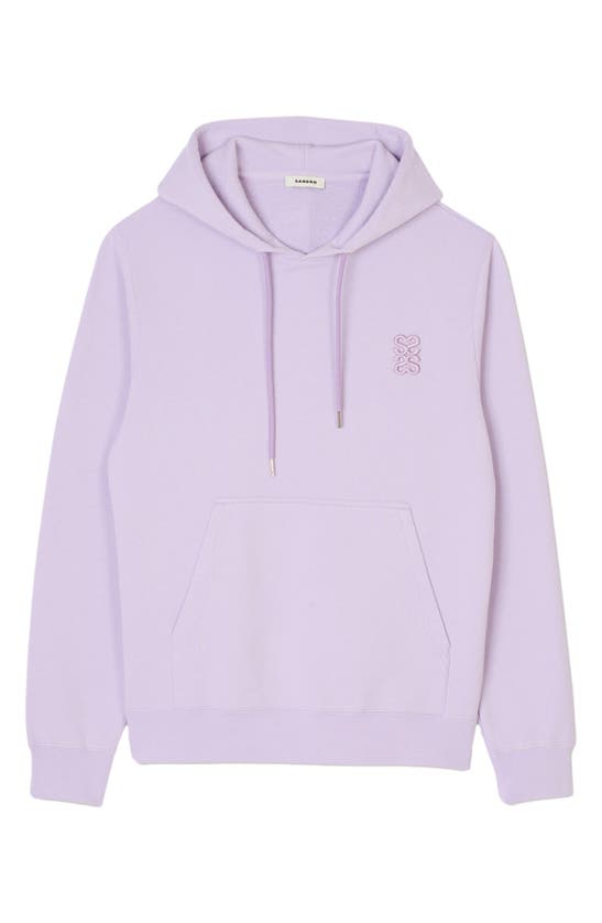 Shop Sandro Logo Hoodie Sweatshirt In Lavender