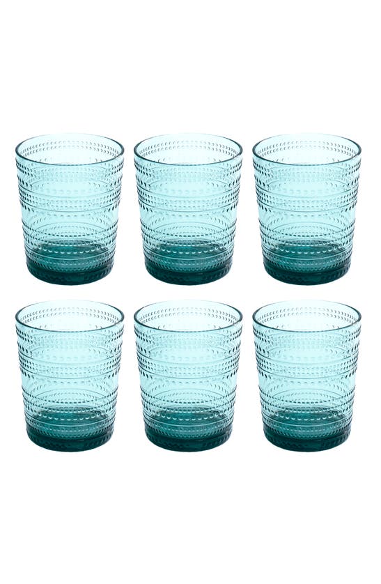 Tarhong Set Of 6 Beaded Dof Glasses In Blue