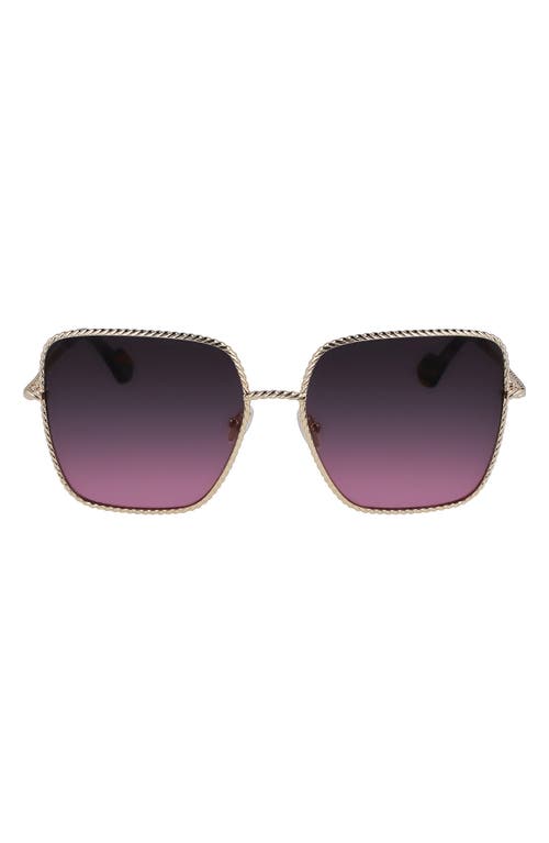 Lanvin Babe 59mm Gradient Square Sunglasses In Purple