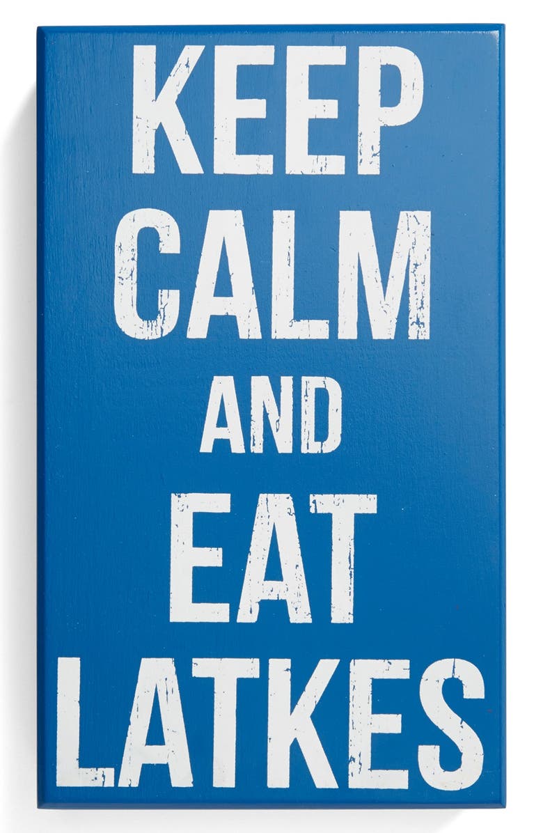 PRIMITIVES BY KATHY 'Eat Latkes' Box Sign, Main, color, Blue