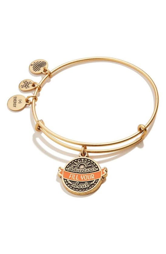 Alex And Ani Adventures Fill Your Soul Expandable Wire Bracelet In Gold