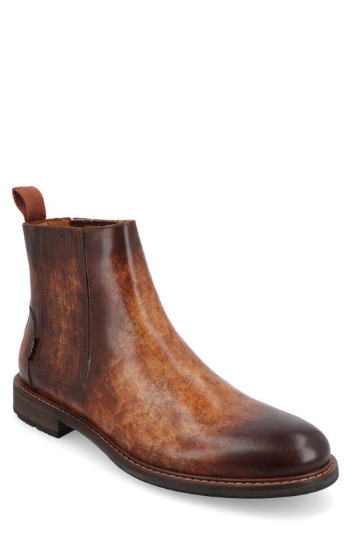 Leather Lug Sole Chelsea Boot in Walnut