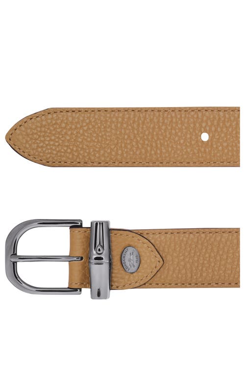 Longchamp Essential Leather Belt In Fawn