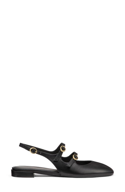 Shop Stuart Weitzman Benni Mary Jane Slingback Flat In Black