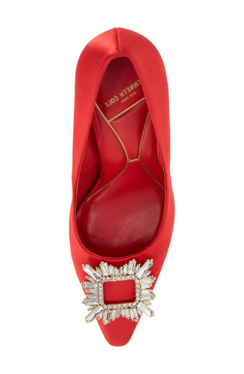 Kenneth Cole Quinnly Jewel Pointed Toe Pump In Fuego Satin
