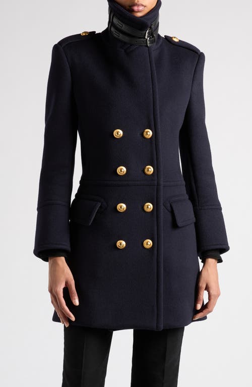 Shop Tom Ford Virgin Wool Felt Peacoat In Hb997 Dark Indigo