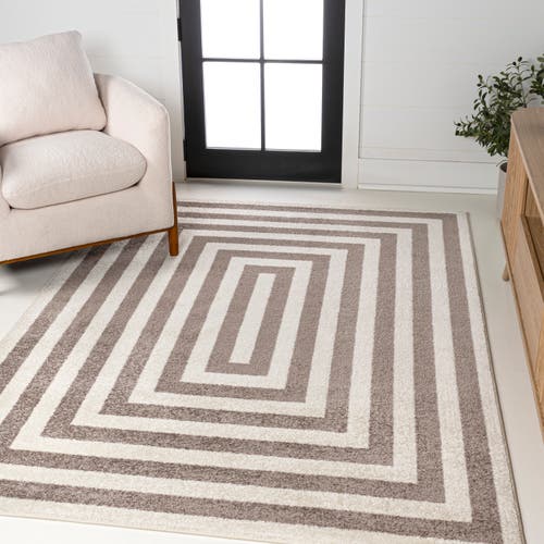 Jonathan Y Bandol Modern Classic Mitre Stripe Area Rug In Brown/ivory