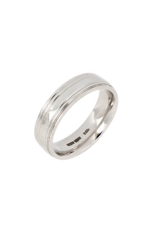 Men's 6mm Double Line Edge Polished Band in White Gold