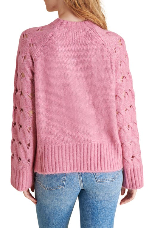 Shop Steve Madden Sonora Open Stitch Sweater In Mauve Shadows